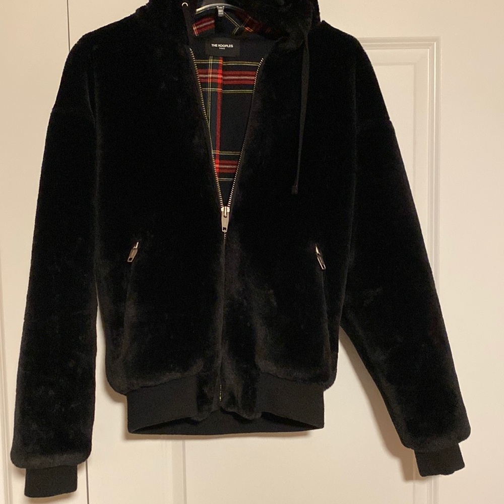 The Kooples hooded Faux Fur Jacket
